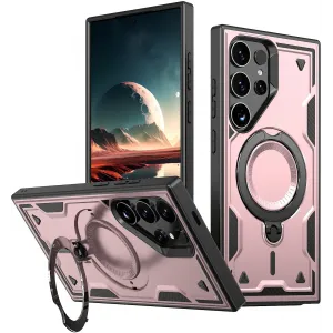 Phonesta MagLock Armor Back Cover hoesje met ring en MagSafe voor Samsung Galaxy S25 Ultra - Roségoud