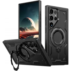 Phonesta MagLock Armor Back Cover hoesje met ring en MagSafe voor Samsung Galaxy S25 Ultra - Zwart