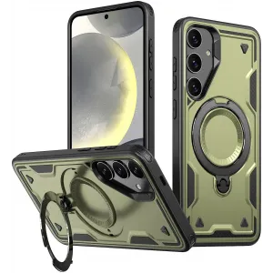 Phonesta MagLock Armor Back Cover hoesje met ring en MagSafe voor Samsung Galaxy S25/S24 - Groen