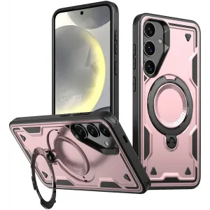 Phonesta MagLock Armor Back Cover hoesje met ring en MagSafe voor Samsung Galaxy S25/S24 - Roségoud