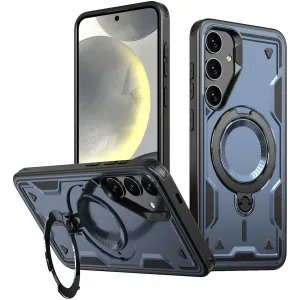 Phonesta MagLock Armor Back Cover hoesje met ring en MagSafe voor Samsung Galaxy S25 Plus/S24 Plus - Donkerblauw