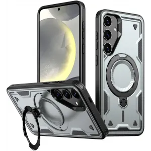 Phonesta MagLock Armor Back Cover hoesje met ring en MagSafe voor Samsung Galaxy S25 Plus/S24 Plus - Grijs