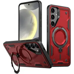 Phonesta MagLock Armor Back Cover hoesje met ring en MagSafe voor Samsung Galaxy S25 Plus/S24 Plus - Rood