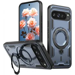 Phonesta MagLock Armor Back Cover hoesje met ring en MagSafe voor Google Pixel 9 / 9 Pro - Donkerblauw