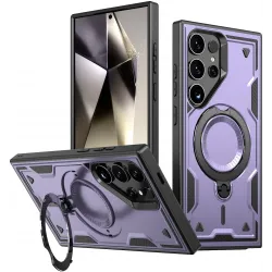 Phonesta MagLock Armor Back Cover hoesje met ring en MagSafe voor Samsung Galaxy S24 Ultra - Paars