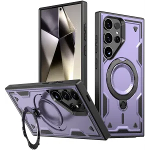 Phonesta MagLock Armor Back Cover hoesje met ring en MagSafe voor Samsung Galaxy S24 Ultra - Paars