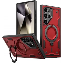 Phonesta MagLock Armor Back Cover hoesje met ring en MagSafe voor Samsung Galaxy S24 Ultra - Rood