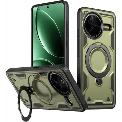 Phonesta MagLock Armor Back Cover hoesje met ring en MagSafe voor Xiaomi Poco F7 Pro/F7 Ultra - Groen