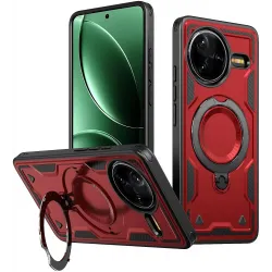 Phonesta MagLock Armor Back Cover hoesje met ring en MagSafe voor Xiaomi Poco F7 Pro/F7 Ultra - Rood