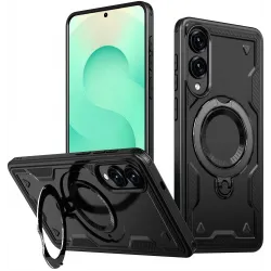 Phonesta MagLock Armor Back Cover hoesje met ring en MagSafe voor Samsung Galaxy S25 Edge - Zwart