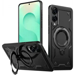 Phonesta MagLock Armor Back Cover hoesje met ring en MagSafe voor Samsung Galaxy S25 Edge - Zwart