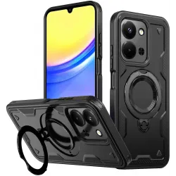 Phonesta MagLock Armor Back Cover hoesje met ring en MagSafe voor Xiaomi Redmi 15C / Xiaomi Poco C85 - Zwart