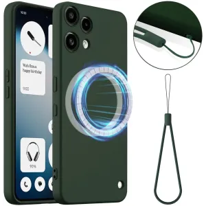 Phonesta Royale Liquid Silicone Back Cover hoesje met MagSafe voor Nothing Phone (3a) Lite - Donkergroen