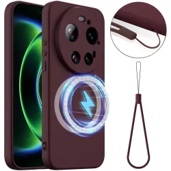 Phonesta Royale Liquid Silicone Back Cover hoesje met MagSafe voor Xiaomi 17 Ultra - Donkerrood