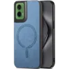 Phonesta Retro Vegan Leather MagSafe Back Cover hoesje voor Motorola Moto G35 - Blauw