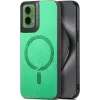 Phonesta Retro Vegan Leather MagSafe Back Cover hoesje voor Motorola Moto G35 - Groen