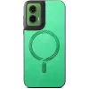 Phonesta Retro Vegan Leather MagSafe Back Cover hoesje voor Motorola Moto G35 - Groen 2