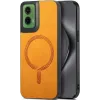 Phonesta Retro Vegan Leather MagSafe Back Cover hoesje voor Motorola Moto G35 - Oranje