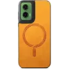 Phonesta Retro Vegan Leather MagSafe Back Cover hoesje voor Motorola Moto G35 - Oranje 2