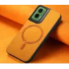 Phonesta Retro Vegan Leather MagSafe Back Cover hoesje voor Motorola Moto G35 - Oranje 4