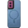 Phonesta Retro Vegan Leather MagSafe Back Cover hoesje voor Motorola Moto G55 - Blauw 2