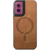 Phonesta Retro Vegan Leather MagSafe Back Cover hoesje voor Motorola Moto G55 - Bruin 2