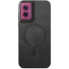Phonesta Retro Vegan Leather MagSafe Back Cover hoesje voor Motorola Moto G55 - Zwart 2