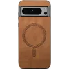 Phonesta Retro Vegan Leather MagSafe Back Cover hoesje voor Google Pixel 9 Pro XL - Bruin 3