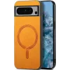 Phonesta Retro Vegan Leather MagSafe Back Cover hoesje voor Google Pixel 9 Pro XL - Oranje