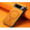 Phonesta Retro Vegan Leather MagSafe Back Cover hoesje voor Google Pixel 9 Pro XL - Oranje 2