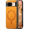 Phonesta Retro Vegan Leather MagSafe Back Cover hoesje voor Google Pixel 9 / 9 Pro - Oranje