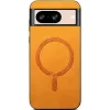 Phonesta Retro Vegan Leather MagSafe Back Cover hoesje voor Google Pixel 9 / 9 Pro - Oranje 3