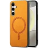 Phonesta Retro Vegan Leather MagSafe Back Cover hoesje voor Samsung Galaxy S25/S24 - Oranje 2