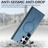 Phonesta Retro Vegan Leather MagSafe Back Cover hoesje voor Samsung Galaxy S25 Ultra - Blauw 2