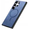 Phonesta Retro Vegan Leather MagSafe Back Cover hoesje voor Samsung Galaxy S25 Ultra - Blauw 7