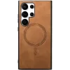 Phonesta Retro Vegan Leather MagSafe Back Cover hoesje voor Samsung Galaxy S25 Ultra - Bruin 5