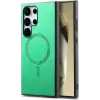 Phonesta Retro Vegan Leather MagSafe Back Cover hoesje voor Samsung Galaxy S25 Ultra - Groen