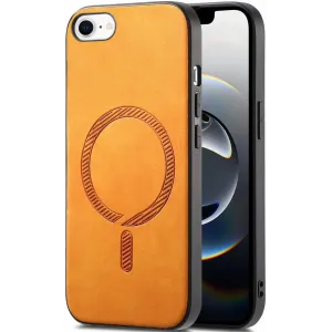 Phonesta Retro Vegan Leather MagSafe Back Cover hoesje voor Apple iPhone 17e/16e - Oranje