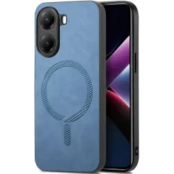 Phonesta Retro Vegan Leather MagSafe Back Cover hoesje voor Xiaomi Poco X7 Pro - Blauw