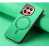 Phonesta Retro Vegan Leather MagSafe Back Cover hoesje voor OnePlus 12R - Groen 4