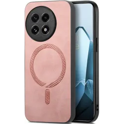 Phonesta Retro Vegan Leather MagSafe Back Cover hoesje voor OnePlus 13R - Roze