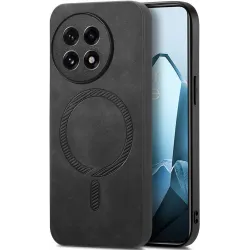 Phonesta Retro Vegan Leather MagSafe Back Cover hoesje voor OnePlus 13R - Zwart