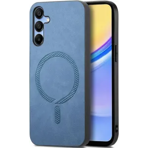 Phonesta Retro Vegan Leather MagSafe Back Cover hoesje voor Samsung Galaxy A16 - Blauw