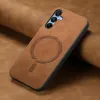 Phonesta Retro Vegan Leather MagSafe Back Cover hoesje voor Samsung Galaxy A16 - Bruin 4