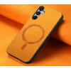 Phonesta Retro Vegan Leather MagSafe Back Cover hoesje voor Samsung Galaxy A16 - Oranje 4