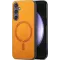 Phonesta Retro Vegan Leather MagSafe Back Cover hoesje voor Samsung Galaxy S24 FE - Oranje