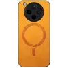 Phonesta Retro Vegan Leather MagSafe Back Cover hoesje voor Oppo Find X8 Pro - Oranje 2