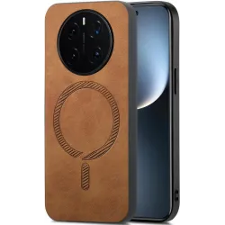 Phonesta Retro Vegan Leather MagSafe Back Cover hoesje voor HONOR Magic7 Pro - Bruin