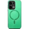 Phonesta Retro Vegan Leather MagSafe Back Cover hoesje voor Oppo Reno13 - Groen 2