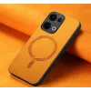 Phonesta Retro Vegan Leather MagSafe Back Cover hoesje voor Oppo Reno13 - Oranje 4